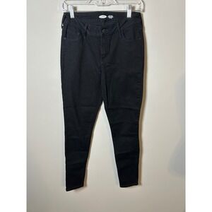 Old Navy Rockstar Super Skinny Mid-Rise Black Jeans Womens 6 Long